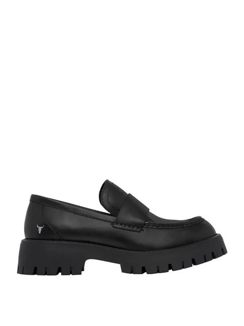 Scarpa con plateau in pelle nera da donna WINDSOR SMITH | WSSTRICKS-BLK.BLK